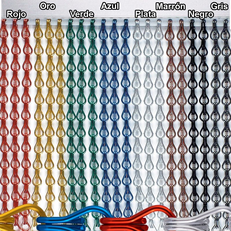 Cortina de cadenita personalizable 8 colores
